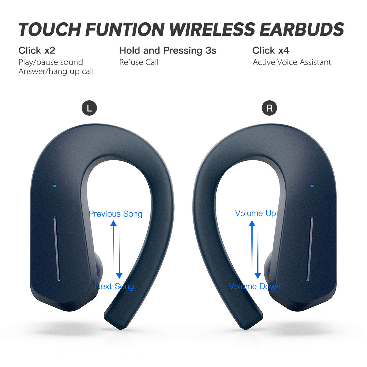 GGMM T1 Touch Control TWS Earbuds Headphones