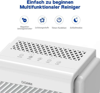 GGMM HEPA Air Purifier 5-in-1 Filter Ioniser for Home Allergies Smoke Pet Hair