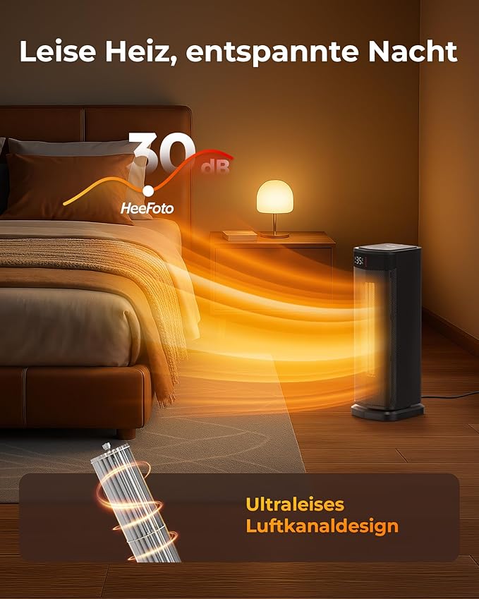 GGMM Energy-Saving 2000W Oscillating Fan Heater with Timer & Safety Protection
