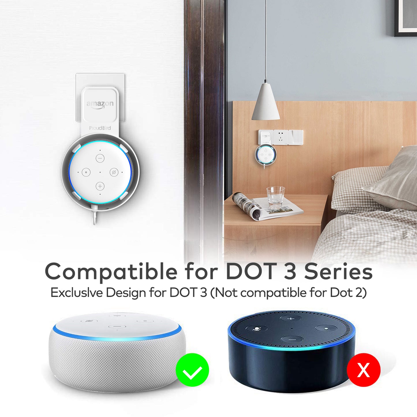 "2SET" P5 Wandhalterung für Echo Dot 3rd Gen.