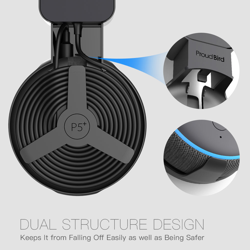 GGMM Amazon Echo Dot 3rd Generation Smart Speaker with Alexa Accessories, P5+ Wall Mount